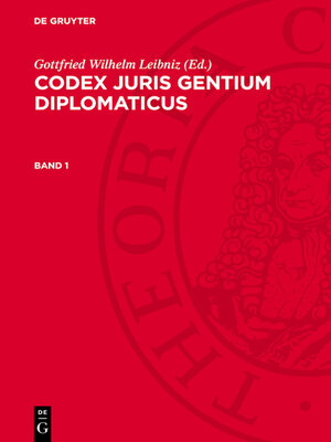 cover image of Codex juris gentium diplomaticus. Band 1